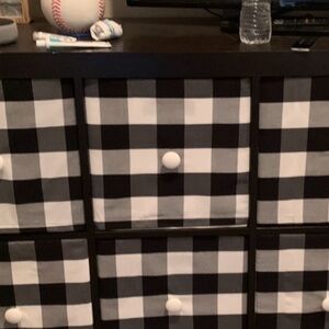 Custom Made 8-Cube Organizer Basket Covers - Black Buffalo Plaid : Covers only